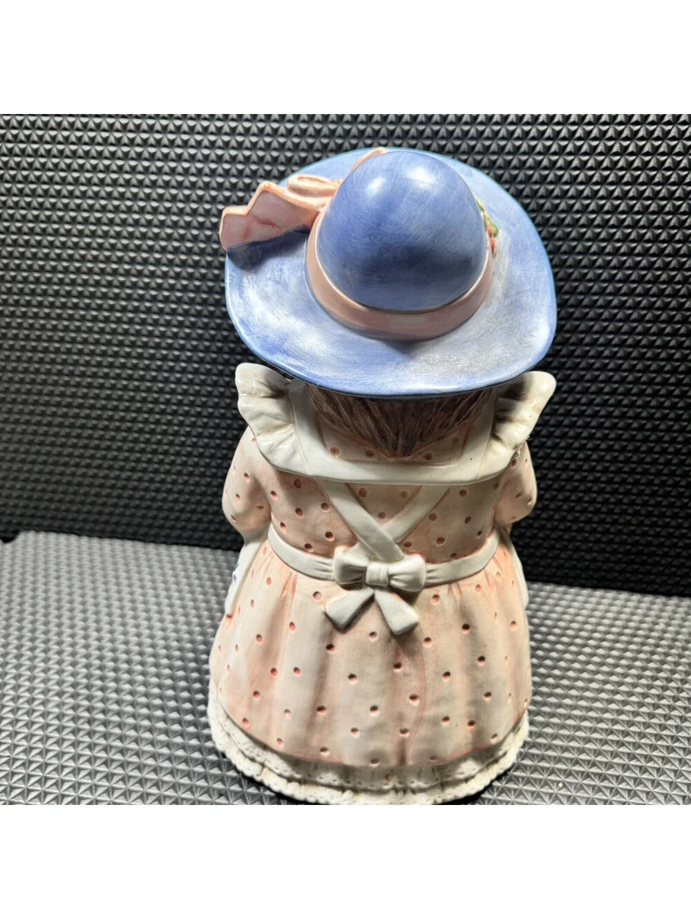 Takahashi Ceramic Bonnet Flower Maiden Girl Basket Cookie Jar 12” Vintage Japan
